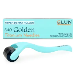 GLUN® Full Body Acupressure Derma Roller, 540 Micro Needles Cosmetic Device for Face Beauty for Hair