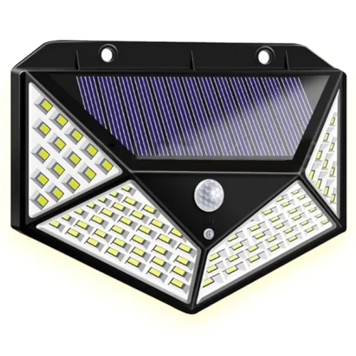 Image of GLUN® Solar Rechargeable Screen Wall Light Outdoor 100 LED