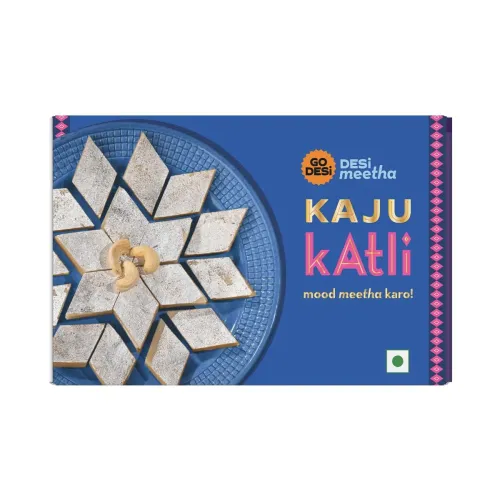 Image of GO DESi Classic Kaju Katli 200 grams, Made with Cashew Nuts, Sweets Indian Mithai, Indian Sweets Gift Pack