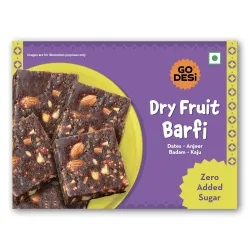 GO DESi - Dry Fruits Barfi | Dates Bar | Anjeer | Khajoor | Nuts | Indian Mithai | 200 grams.