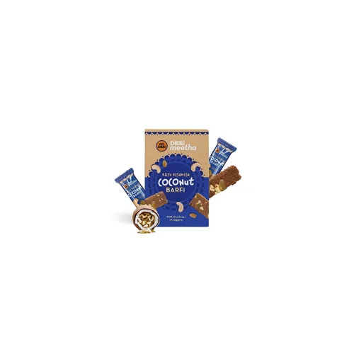 Image of GO DESi Kaju Kishmish Coconut Barfi, 420 Grams Burfi