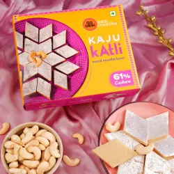 GO DESi Premium Kaju Katli 200 grams, 61% Cashews, DESi Meetha
