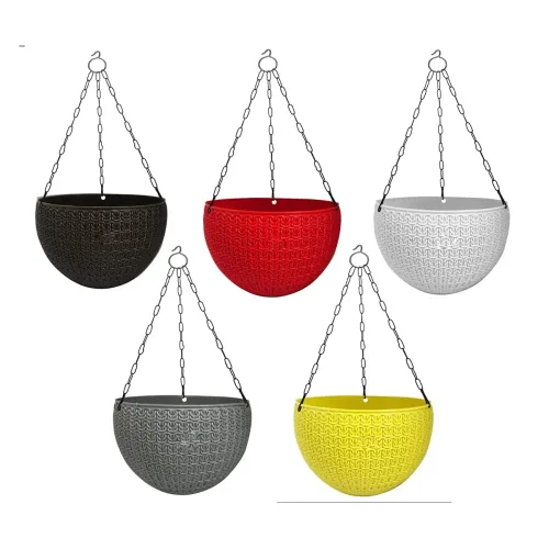 Image of Go Hooked Plastic Oslo Hanging Pots (Set of 5)
