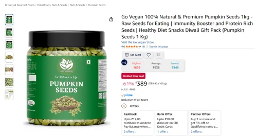Image of Go Vegan 100% Natural & Premium Pumpkin Seeds