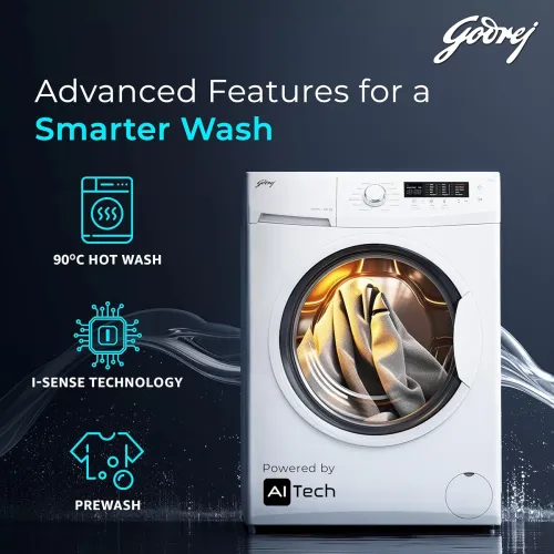 Image of Godrej 8 Kg 5 Star (2024 Model, WFEON CRS 8012 5.0 FKEDM GLWH, Inbuilt Heater, Glacial White)