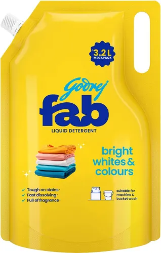Image of Godrej Fab Refill Pouch for Machine and Hand Wash Fresh Liquid Detergent (3.2 L)
