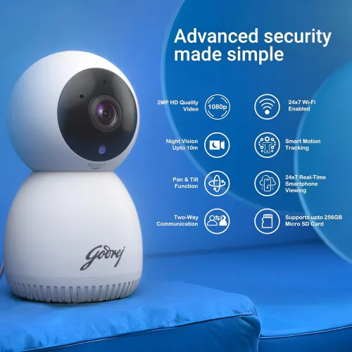 Image of Godrej Security Solutions EVE PRO panTilt Smart WiFi Security Camera
