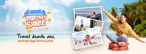 Image of goibibo Payday Sale - Upto 45% off on holiday packages, flights, trains, buses and more