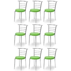Goyal steel & furniture Strong and Durable Comfortable Dining Chair (9, Green, Standard)
