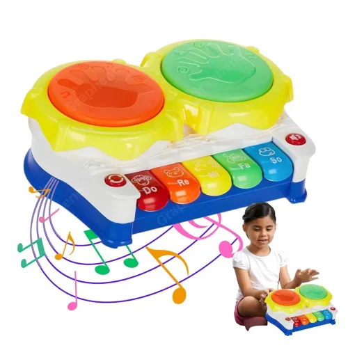 Image of GRAPHENE 2-in-1 Drum & Piano Musical Toy for Kids
