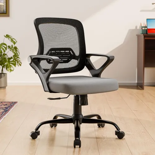 Image of Green Soul Pebble Office Chair, Mid Back Mesh Ergonomic Home Office Desk Chair