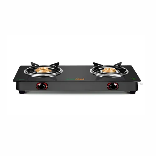 Image of Greenchef Black Glass Top 2 Burner Gas Stove