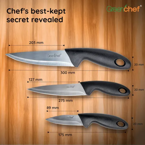 Image of Greenchef 3 Pc Stainless Steel Knife Culter