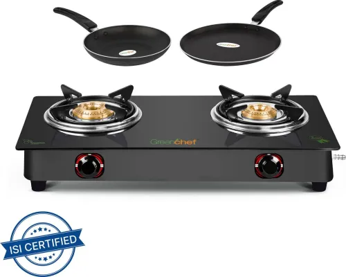 Image of Greenchef Ebony Special Combo: Stove (2 Burners) + Top + 250MM Tawa + 240MM Fry Pan