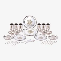 Greenchef Pack of 48 Stainless Steel Iconic Dinner Set  (Silver)