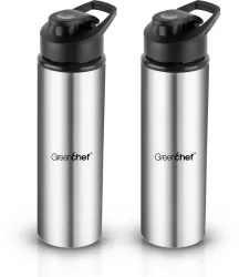 Greenchef Quench Steel Water Bottles 900ml (Pack of 2)