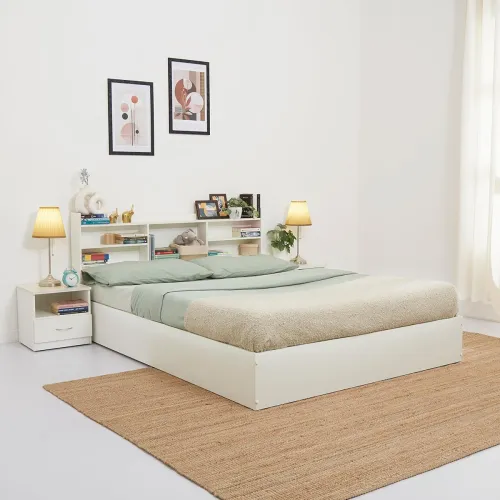 Image of Green Soul Maybelle Queen Size Double Bed with Headboard & Box Storage