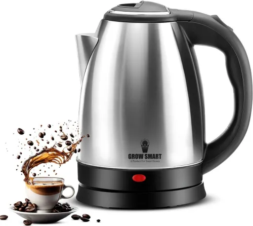 Image of Growsmart HydroEdge 1500W Stainless Steel Body Electric Kettle  (2 L, Silver)