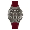 GUESS Mens 42mm Watch (Black Strap, Gunmetal Dial)