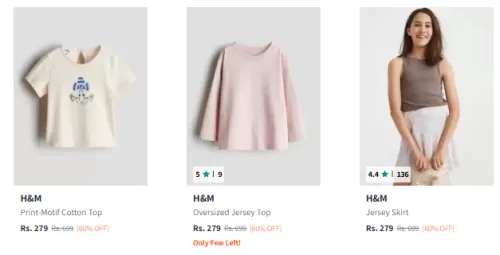 Image of H&M Girls Clothing Flat 60% Discount