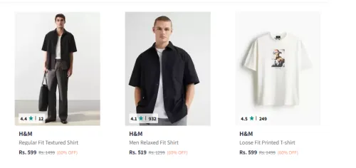 Image of H&M Men Fashion Clothes Flat 60% Discount