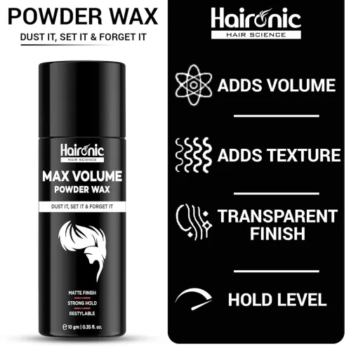 Image of Haironic Hair Volumizing Powder Wax For Men | For All Hair types - 10gm (Pack of 5)