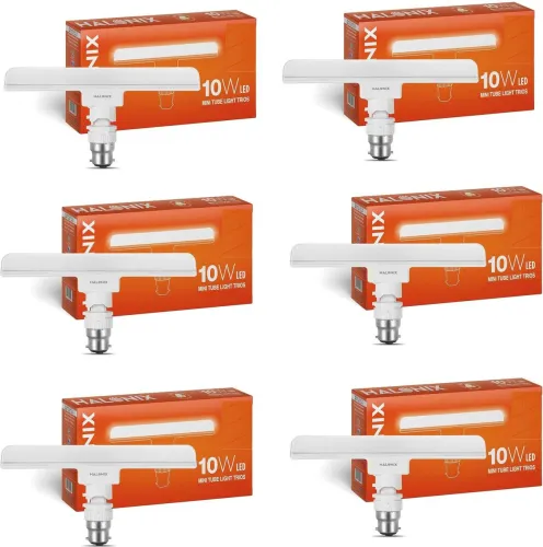 Image of HALONIX 10 W Basic T-Bulb B22 LED Bulb (White, Pack of 6)