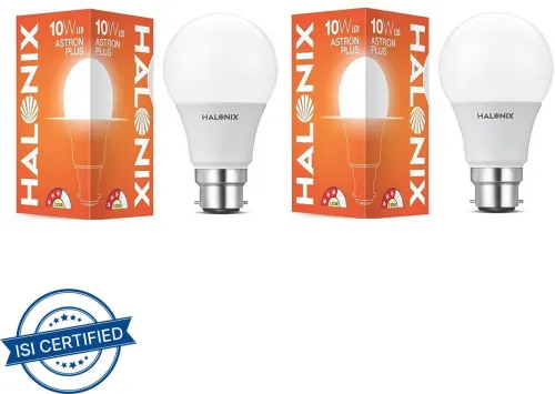 Image of HALONIX 10 W Basic Round B22 LED Bulb Pack of 2