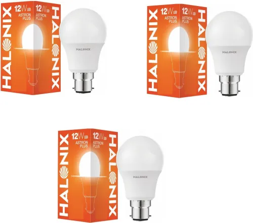Image of HALONIX 12 W Basic Round B22 LED Bulb  (White, Pack of 3)