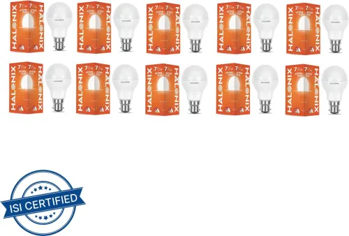 Image of HALONIX 7 W Basic Round B22 LED Bulb (White, Pack of 10)