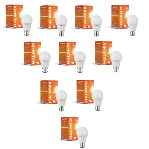 Image of Halonix 7W B22 LED Cool White Bulb, Pack of 10