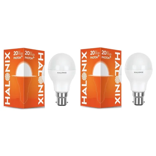 Image of Halonix Photon Base B22 20-Watt LED Bulb (Pack of 2, Cool White)