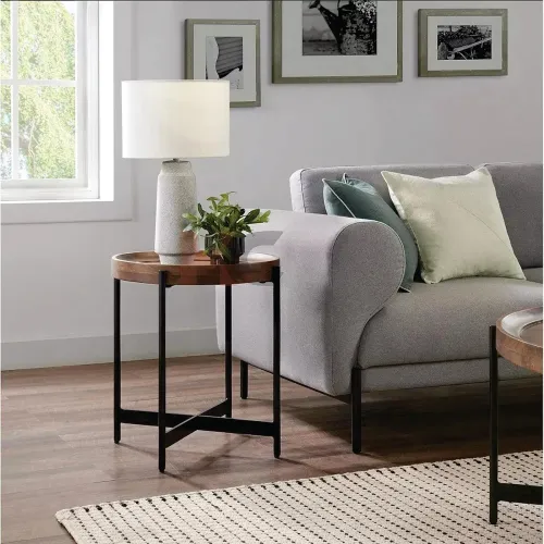 Image of Hamdan Round Coffee Wood Table