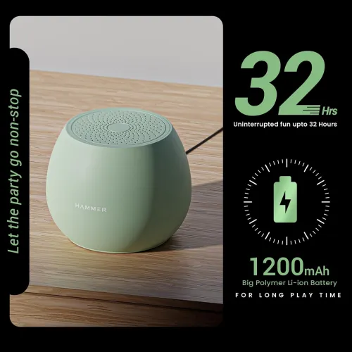 Image of HAMMER Drop 5W Bluetooth Wireless Speaker with Twin Pairing, 1200 mAh Battery