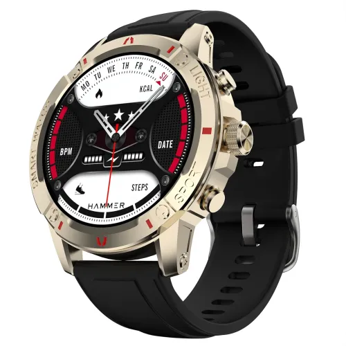 Image of HAMMER Luxor 1.45\' AMOLED Display Round Dial Smart Watch