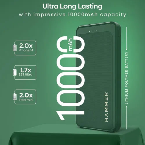 Image of Hammer Ultra Charge 10000mAh 22.5W Power Bank 20W PD Fast Charging