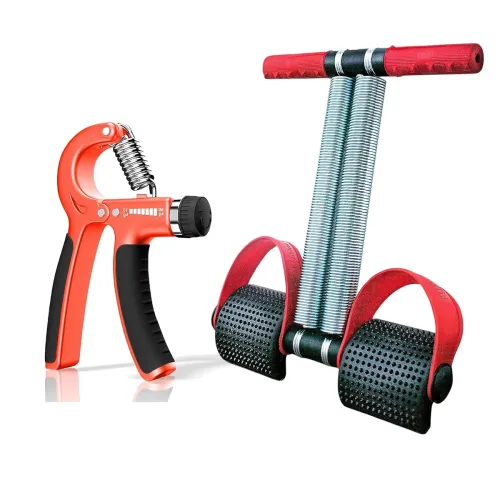 Image of Nevtaa Hand Grip Strengthener and Tummy Trimmer Set, Adjustable 10-40 kg Resistance, Non-Slip Handles,