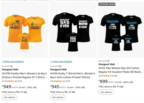 Image of Hangout Hub Family Tshirt at Minimum 70% Discount
