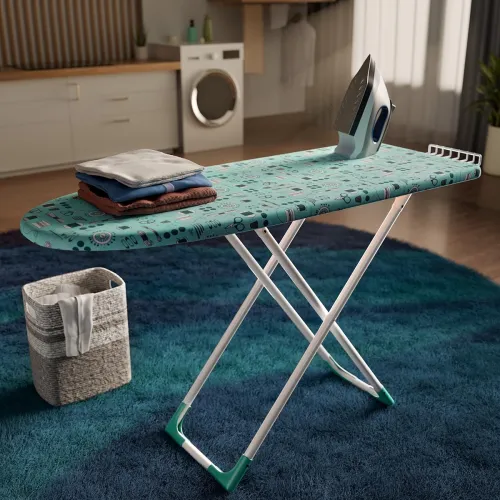 Image of Happer Premium Wooden Ironing Board Table with Iron Holder 116 x 47cm