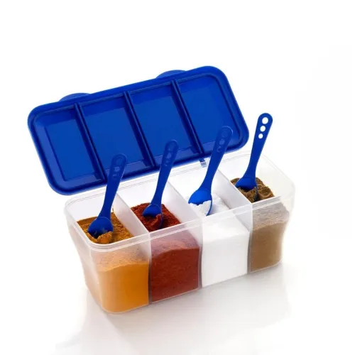 Image of HAPPI Multipurpose Plastic 4 In 1 Masala Box for Kitchen