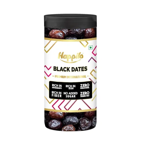 Image of Happilo Black Dates Jar 500g.