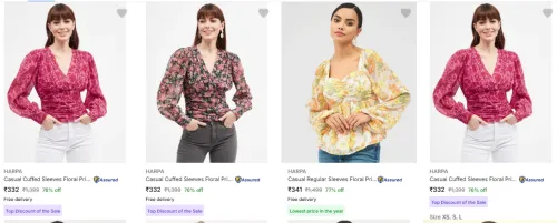 Image of HARPA Casual Women Top Minimum 70% Discount