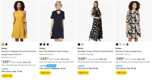 Image of Harpa Women's Dresses at minimum 83% Discount 