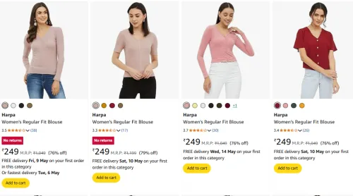 Image of Harpa Women's Fit Blouse at Minimum 70% Off