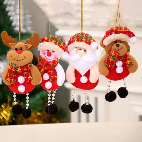 Image of HASTHIP Cotton 4Pcs Christmas Tree Decoration