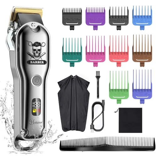 Image of Hatteker IPX7 Waterproof Cordless Hair Cutting Kit Pro Hair Clippers for Men