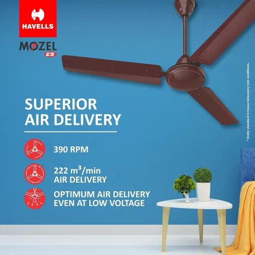 Image of Havells 1200mm Mozel ES Ceiling Fan | 2 Year Warranty | (Pack of 1, Brown)