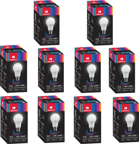 Image of HAVELLS 9 W Basic Round B22 LED Bulb Pack of 10
