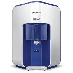 Havells AQUAS Water Purifier (White and Blue), RO+UF, Copper+Zinc+Minerals, 5 stage Purification