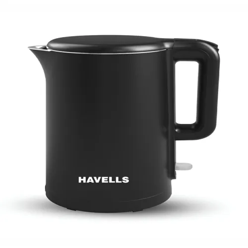 Image of Havells Black 1250 W Double Wall Stainless Steel Inner Body Electric Kettle- 1.5 L